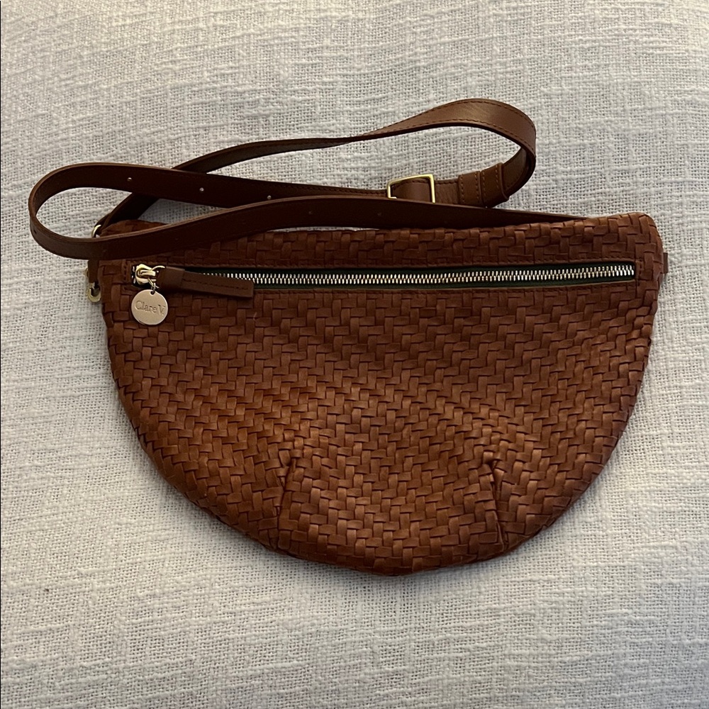 Clare V. Woven Leather Grande Fanny